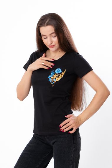 Футболка жіноча "Україна" Носи своє 42 Чорний (p-7817-151218) | Зображення 1