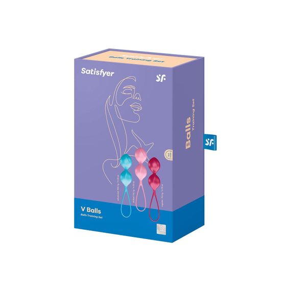 Вагінальні кульки Satisfyer V Balls (3 пари), діаметр 3,4см, маса 79-114-150г, монолітні, Різнокольоровий | Зображення 3