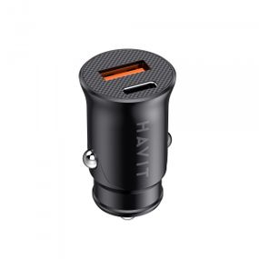 Автомобільний зарядний пристрій HAVIT HV-CC2022 20W USB+USB-C Black