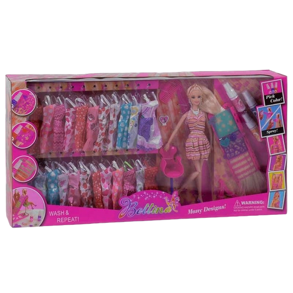 Набор кукла с нарядами + покраска волос Bettina