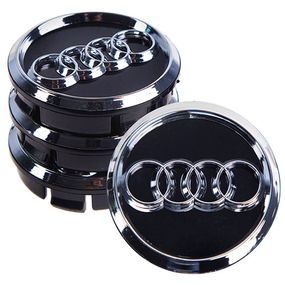 Заглушка колісного диска AUDI 60x55 чорний ABS пластик (4 шт.) 46983