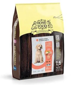 Home Food Сухий корм для цуценят середніх та крупних порід для здорової шкіри і блиску шерсті 1,6 кг