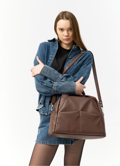 Жіноча спортивна сумка Sambag Vogue BQS шоколадна 37 х 25 х 16 см (90123020) | Зображення 1