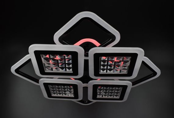 Люстра світлодіодна стельова LED світильник для квартири на стелю лед з пультом 26121 Чорний 11х54х62 см. | Зображення 5