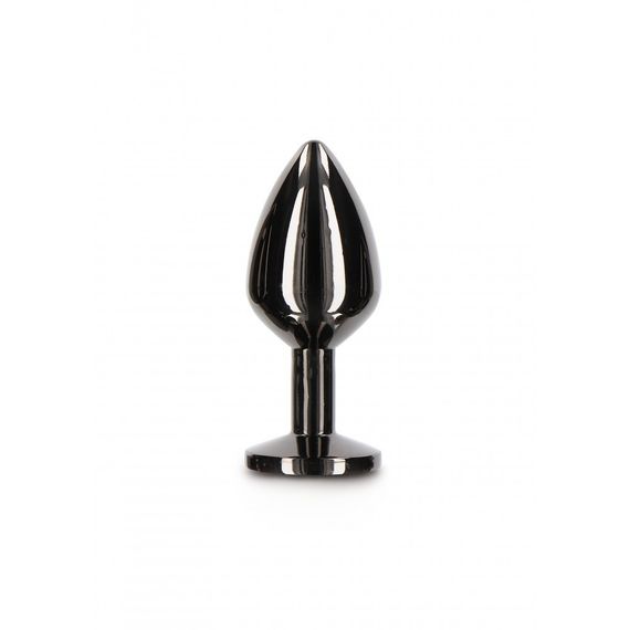 Анальна металева пробка M із чорним каменем Butt Plug With Diamond Jewel Taboom Sex Aura | Зображення 2