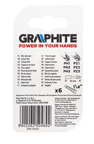 Биты  ударные GRAPHITE PH1/2/3, PZ1/2/3 x 25 мм, 6 шт. (56H540)