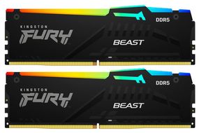 Пам&#039;ять ПК Kingston DDR5 64GB KIT (32GBx2) 5600 FURY Beast RGB XMP KF556C40BBAK2-64