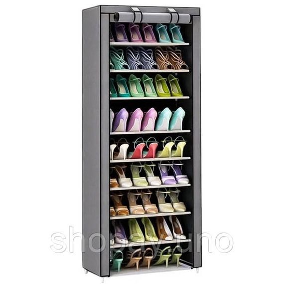 Шафа тканинна з полицями для одягу та взуття (58x30x158 см) Gray | Зображення 1