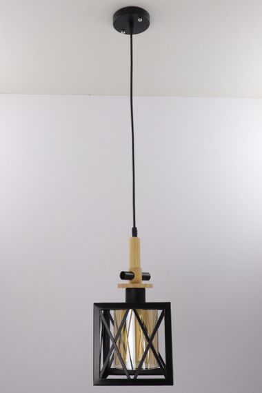 Люстра підвісна LOFT на 1 лампочку 25074 Чорний 40-100х16х16 см.