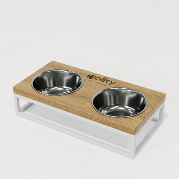 Миски на подставке для маленьких собак и котов Hollky Base S (2 × 0,45 л) BS-36187-WHNT | Зображення 2