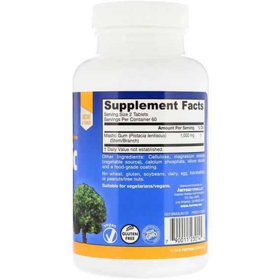 Смола мастикового дерева Jarrow Formulas Mastic Gum 500 mg 120 Tabs | Зображення 1