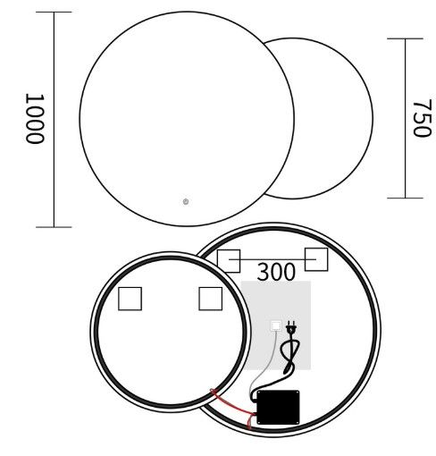 Дзеркало Mixxus Premium TOPPER MC01-100x75 (LED Touch, Anti-fog (3-6,5kK) (MP6631) | Зображення 1