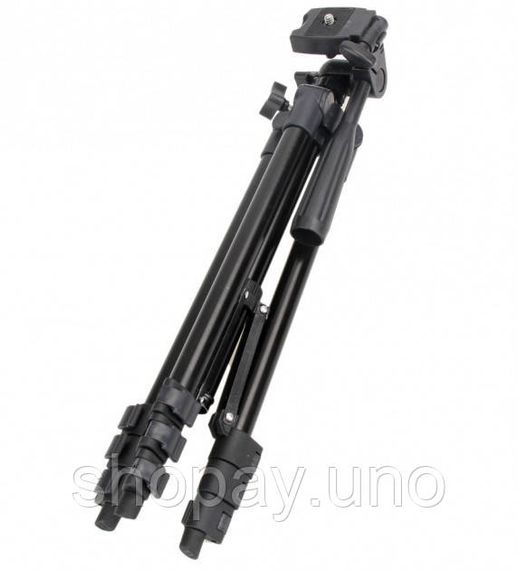 Штатив металлический универсальный для телефона и фотоаппарата Tripod 3110 PRO портативный трипод 0,35-1.02м высота. Цвет: черный | Зображення 6