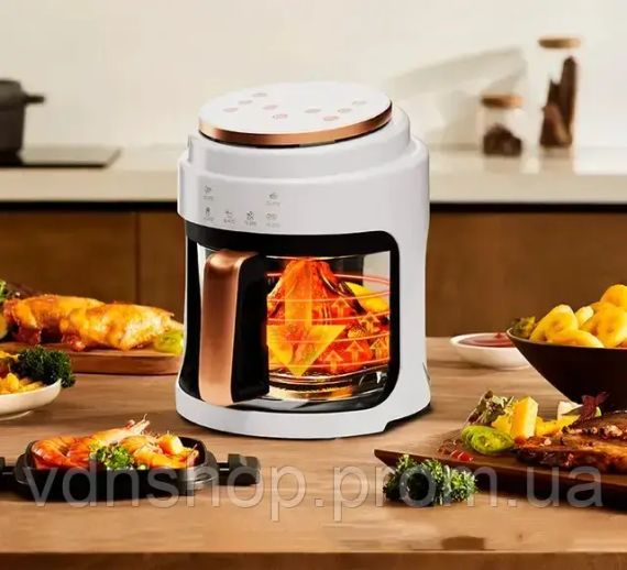Чорна Аерофритюрниця безмасляна сенсорна на 6л Gold Diamond TK9905 3200Вт | Зображення 5