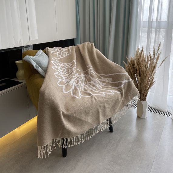 Плед SoundSleep Wings хлопковый 140х200 см бежевый (653590756118) | Зображення 2