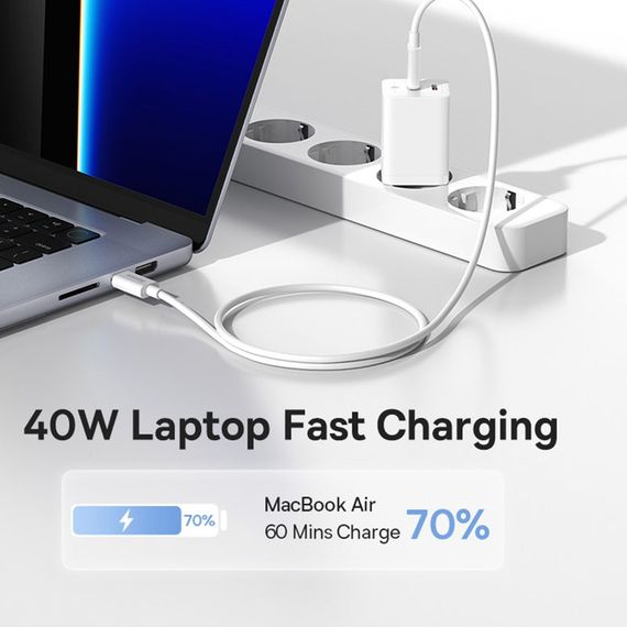 МЗП Baseus GaN5 Pro OS + Type-C to Type-C 40W (CCGP18010) White | Зображення 4