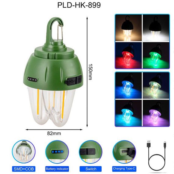 Фонарь кемпинг вольфрамовая лампа на солнечной батарее 899-SMD(RGB)+COB VA-34 | Зображення 3