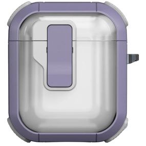 Футляр противоударный Locking Button для наушников Airpods 1/2 Light Purple