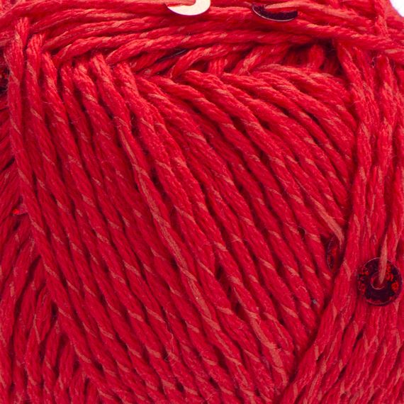 Yarnart COTTON GOLD PAILLETTES No 7115 красный Коттон Голд Пайетка Пряжа хлопок с пайеткой, нитки для вязания | Зображення 1