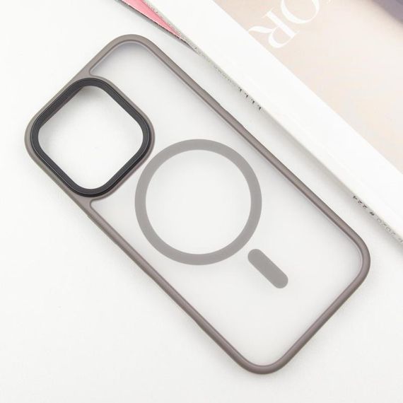 TPU+PC чохол Metal Buttons with MagSafe для Apple iPhone 16 Pro Max (6.9") Сірий | Зображення 1