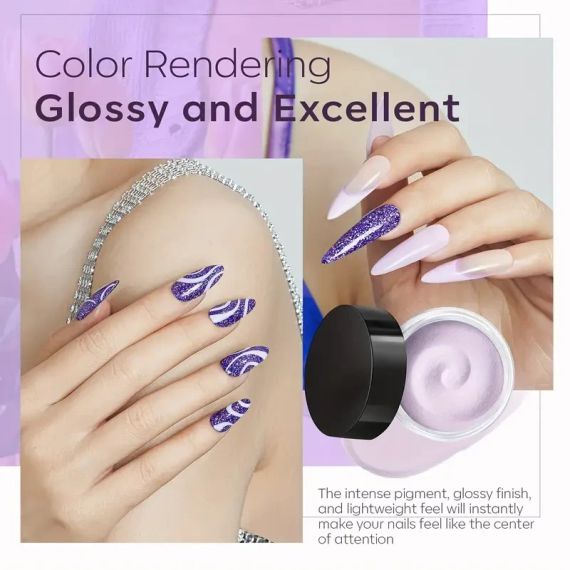 Набір для нігтів з акриловим порошком для занурення — 4 кольори: Золотистий, Блиск, Нейтральний, що починає мас | Зображення 4