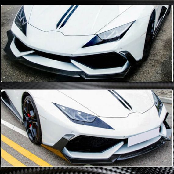 Накладка на передний бампер Lip V1 (Dry Carbon) для Lamborghini Huracan 2014- гг | Зображення 4