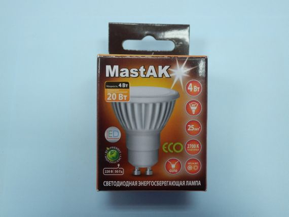 Светодиодная лампа Mastak CUP02WG ( 4W LED  GU10 230V 2700K )