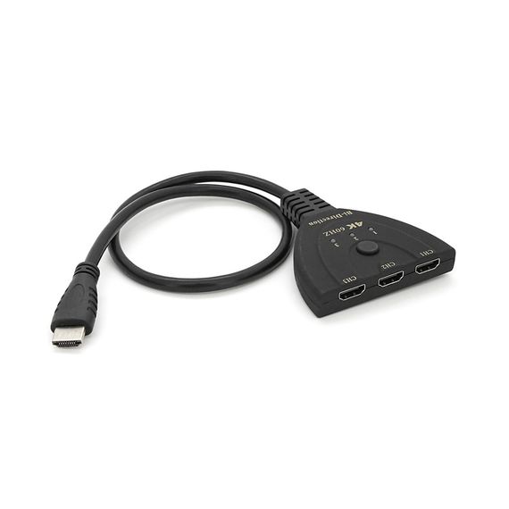 Розгалужувач HDMI 1=>3 порти, 4К, кабель 30см, Box