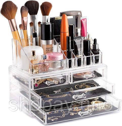 Органайзер для зберігання косметики 4DRAWER Акриловий прозорий настільний ящик - бокс для косметики та біжутерії | Зображення 5