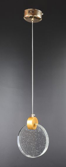 Люстра світлодіодна підвісна LED світильник для квартири на стелю лед 26503 Золото 35-180х10х15 см. | Зображення 3