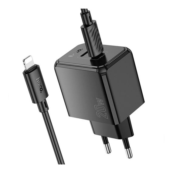 Мережевий зарядний пристрій Hoco CS16A 1 USB-C/1IP PD/QC 20W+Type-C to Lightning | Зображення 3