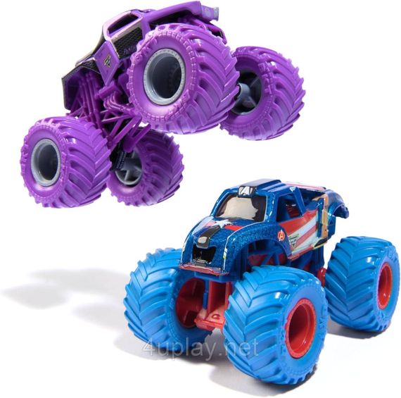 Подарунковий набір металевих монстр-траків Monster Jam Marvel Капітан Америка, Чорна Пантера | Зображення 5