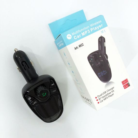 Якісний фм модулятор FM M1, Пристрій для музики в авто, Bluetooth FM трансмітер блютуз трансмітер NT-80 | Зображення 3