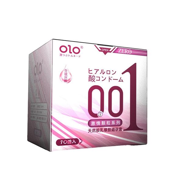 Латексные ультратонкие текстурированные презервативы OLO - ZERO 001 Purple, 10 шт sexstyle | Зображення 1