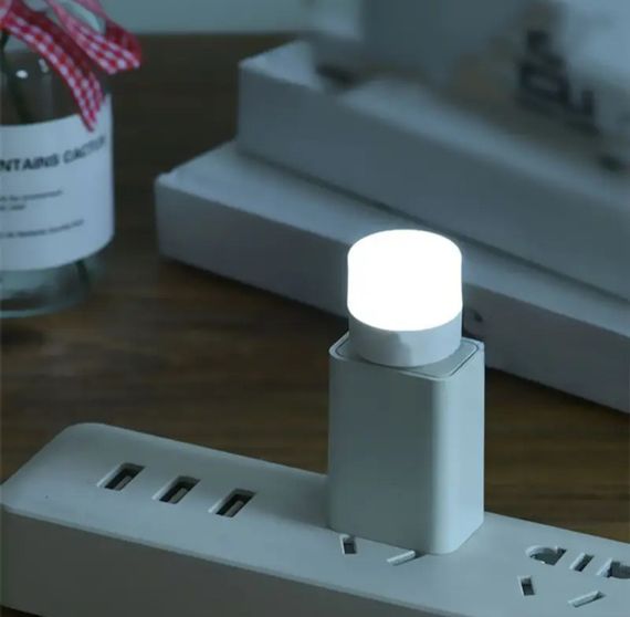 Портативная USB светодиодная лампа-ночник с белым (6500 К) светом, работает от Power Bank и др. гаджетов 5В | Зображення 3