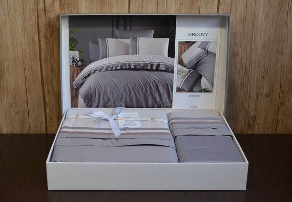 Комплект постільної білизни First Choice Deluxe Satin 200х220 Groovy Quicksilver | Зображення 2