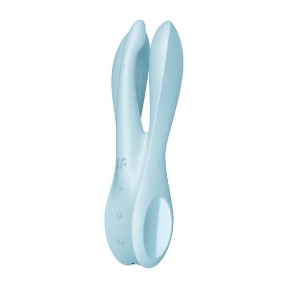 Кліторальний вібратор Satisfyer Threesome 1 Light Blue з трьома гнучкими пальчиками | Зображення 1