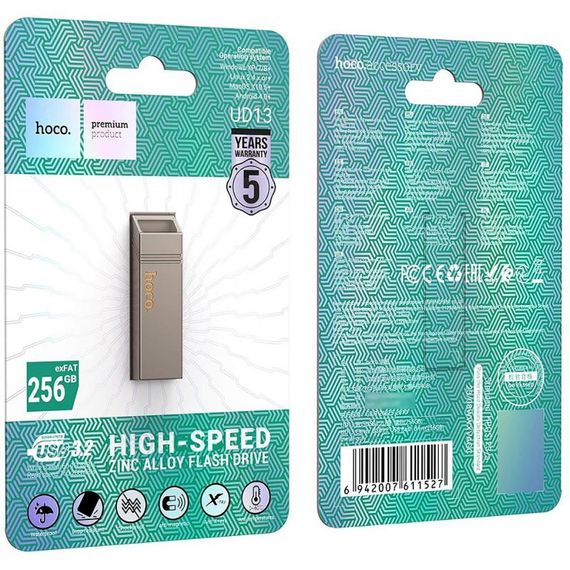 Флеш-накопичувач Hoco UD13 USB3.2 - 256GB Gray | Зображення 5
