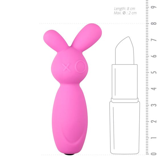 Міні-вібратор для клітора стимулятор Vibrating Mini Bunny — компактний, одношвидкісний, 8 × 2 см, у рукаві | Зображення 3