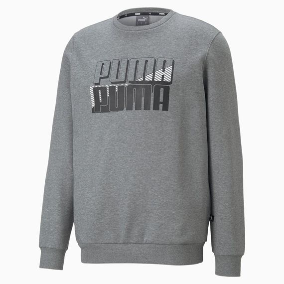 Толстовка мужская Puma Power Logo Crew Neck Sweatshirt​​​​​​ 849791 03 (серый, хлопок, флис, спортивная, пума) L (52-54)