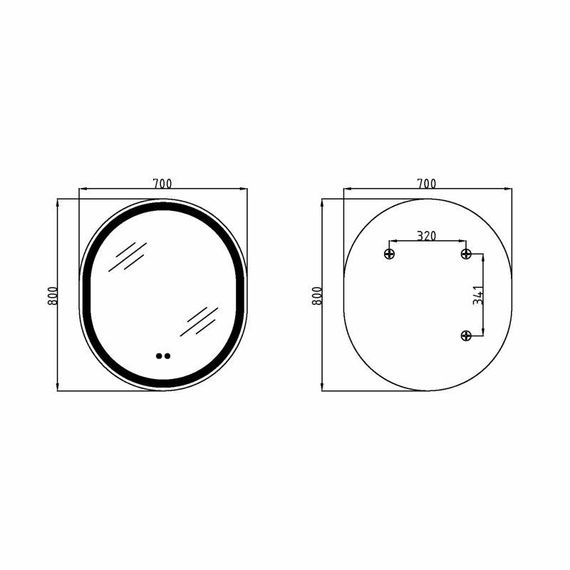 Дзеркало Qtap Gemini 800х700 з LED-підсвічуванням Touch, з антизапотіванням, з димером, рег. темп. кольору (3000-6500K) | Зображення 1