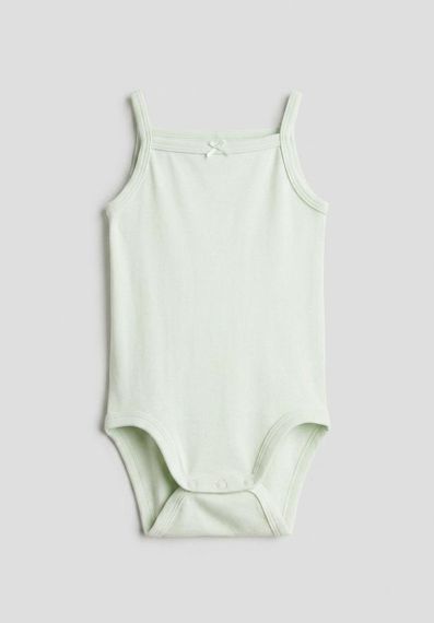 Дитяче боді-майка для дівчинки H&M 56 см Оливковий (25063003B2)
