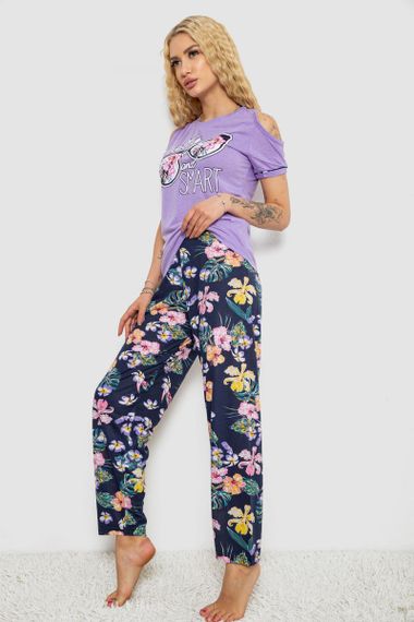 Піжама жіноча з принтом, колір бузковий, 243R2038-D | Зображення 2