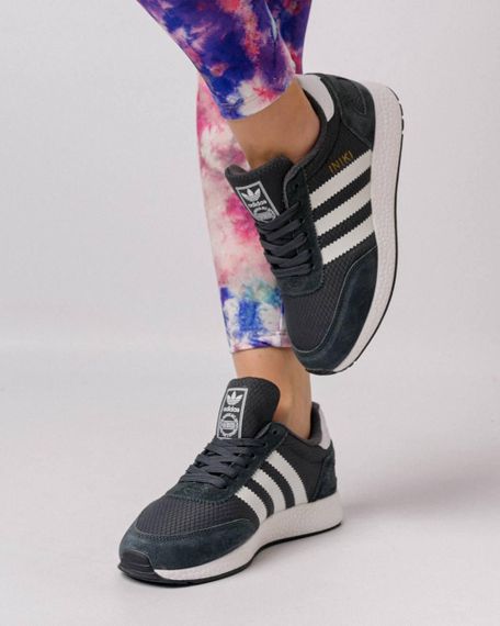 Женские кроссовки Iniki Fleece Termo Dark Grey White Stripes