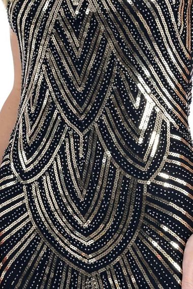 Сукня в стилі 20-х Гетсбі з паєтками бахромою, вечірнє жіноче ретро плаття з блискітками для карнавалу, вечірок, Хелловіну | Зображення 4