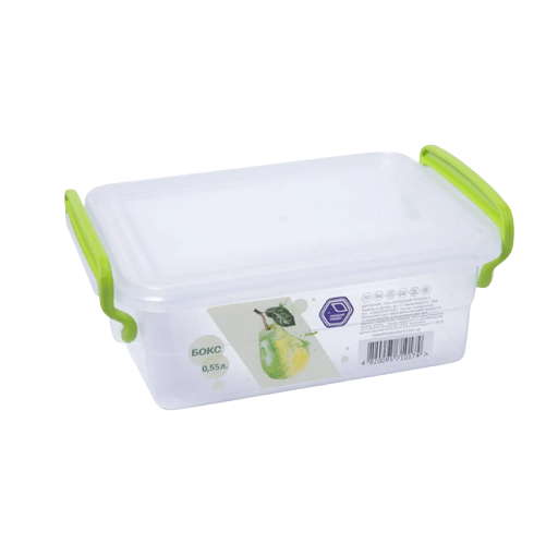 Контейнер для харчових продуктів 0,55л з ручками прозорий Народний продукт