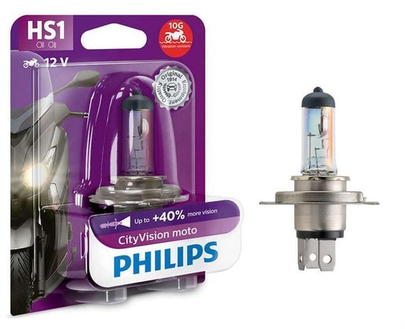 Мотолампа галогеновая PHILIPS 12636CTVBW HS1 35/35W 12V PX43t CityVision blister