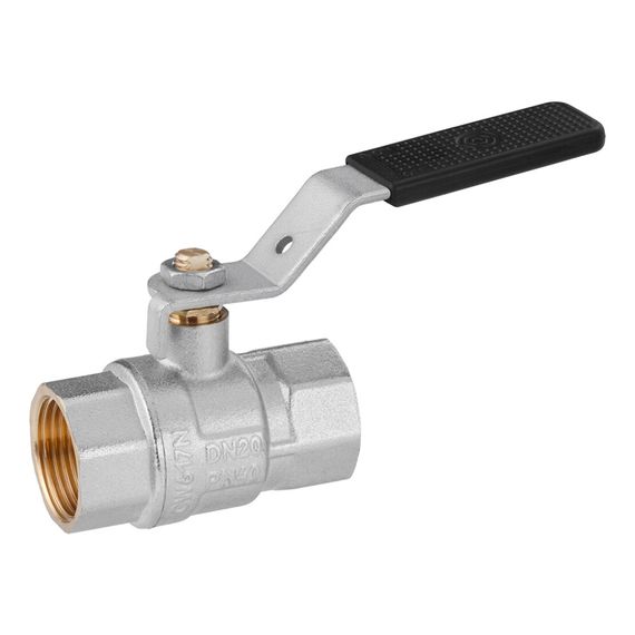 Кран кульовий Kroner 3/4" ВВ PN40 ручка, нікельований (CV033216)