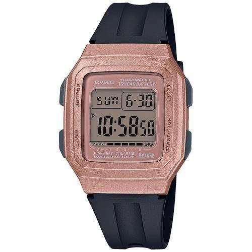 Стильные мужские часы наручные электронные розовые оригинал Casio Collection F-201WAM-5AVEF
