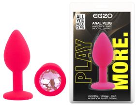 Силіконова анальна пробка EGZO - Silicone Pink Round Plug Pink, size S Sex Aura